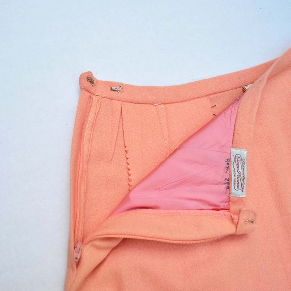 Peach Pink vintage Skirt w Pleats size 0 waist 25 inch - Picture 5 of 5